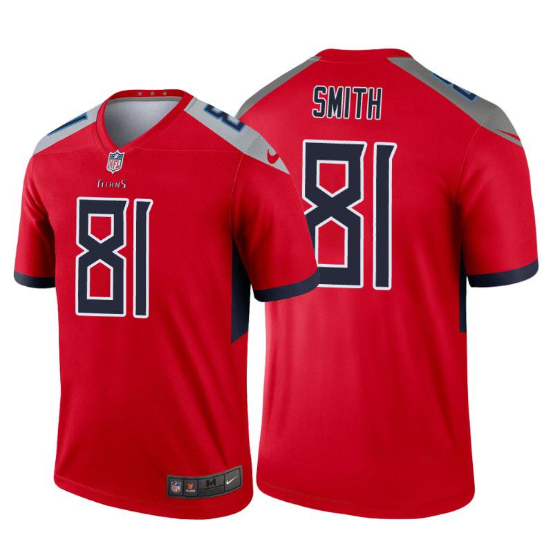 Men Tennessee Titans #81 Jonnu Smith Nike Red Inverted Legend NFL Jersey